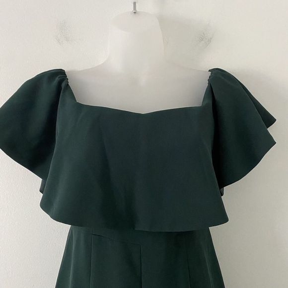 H & M Off the Shoulder Ruffle Cropped Wide Leg Jumpsuit Size 4 NWT - Picture 2 of 8